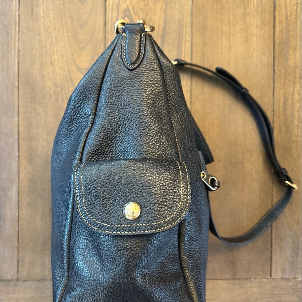 Coach Black Pebbled Leather Shoulder Bag with Gold Hardware - Picture 3 of 9